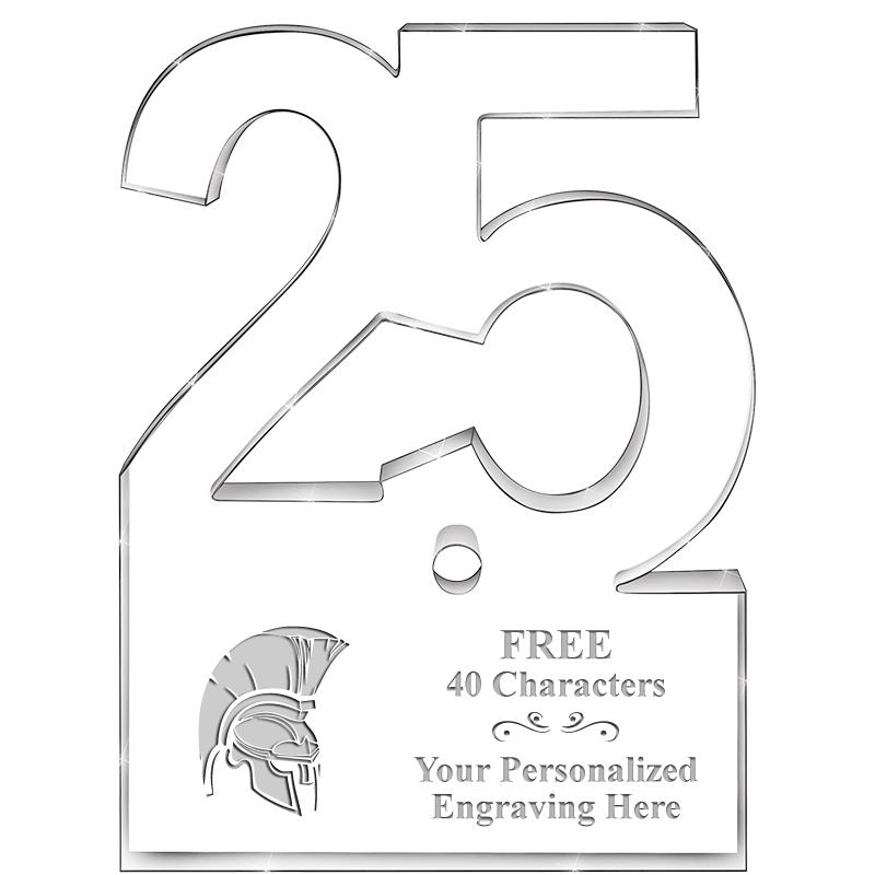 6" 25 YEARS OF SERVICE ACRYLIC