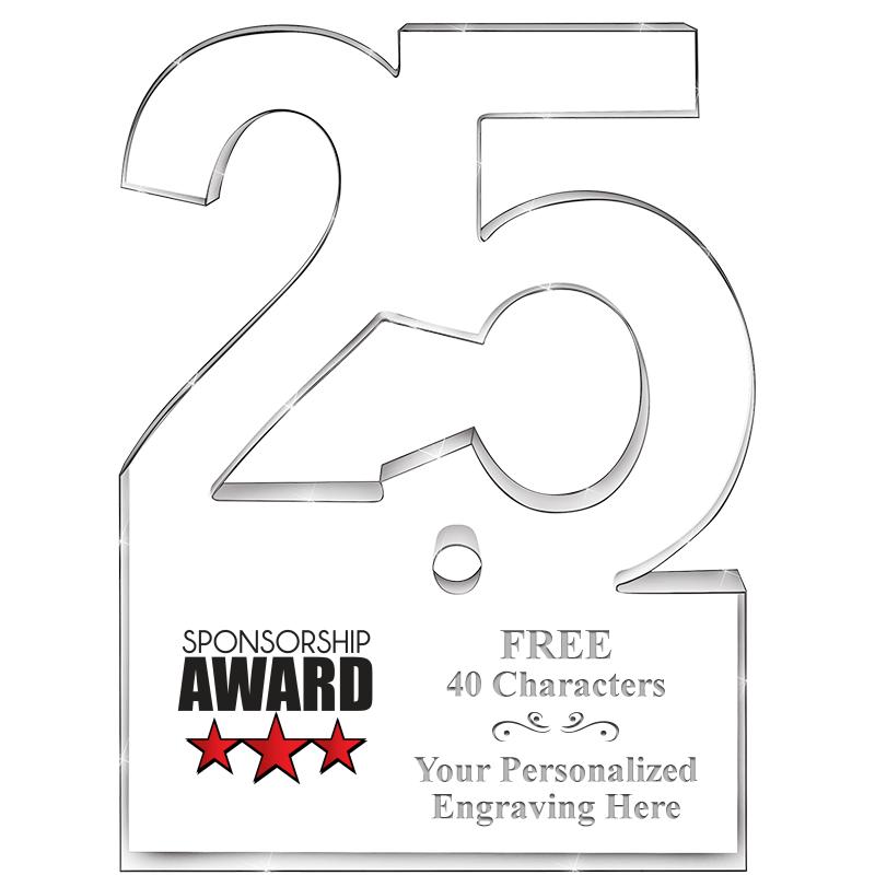 6" 25 YEARS OF SERVICE ACRYLIC
