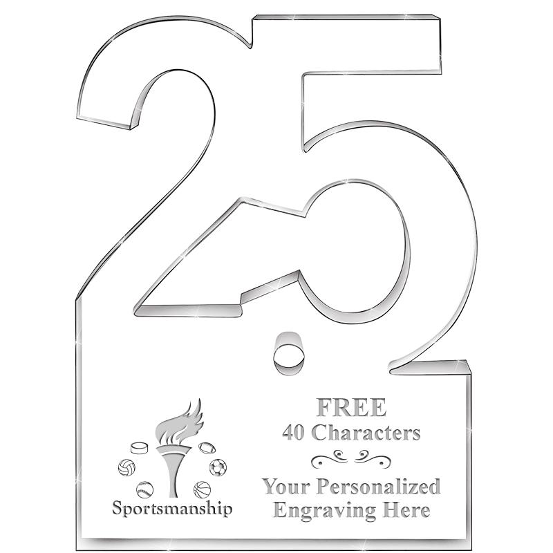 6" 25 YEARS OF SERVICE ACRYLIC