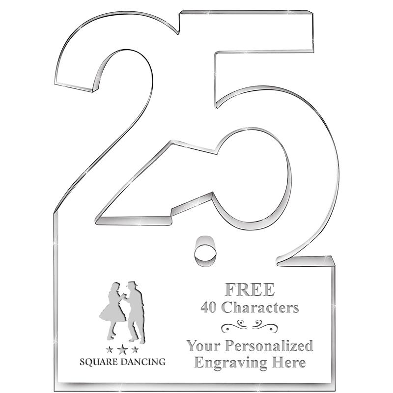 6" 25 YEARS OF SERVICE ACRYLIC