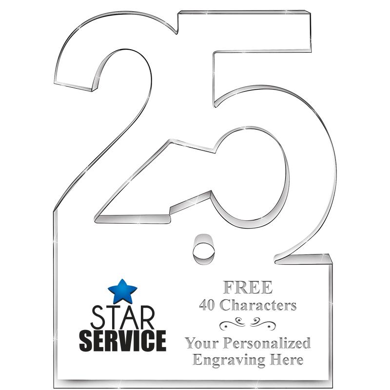 6" 25 YEARS OF SERVICE ACRYLIC