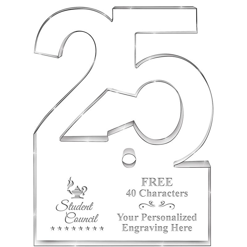 6" 25 YEARS OF SERVICE ACRYLIC