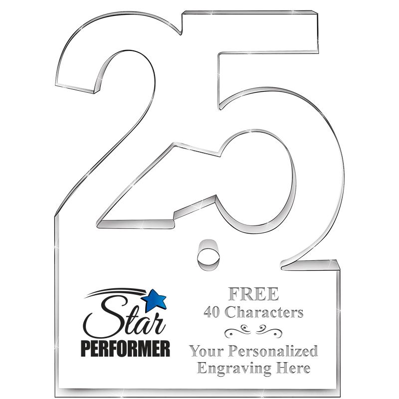 6" 25 YEARS OF SERVICE ACRYLIC