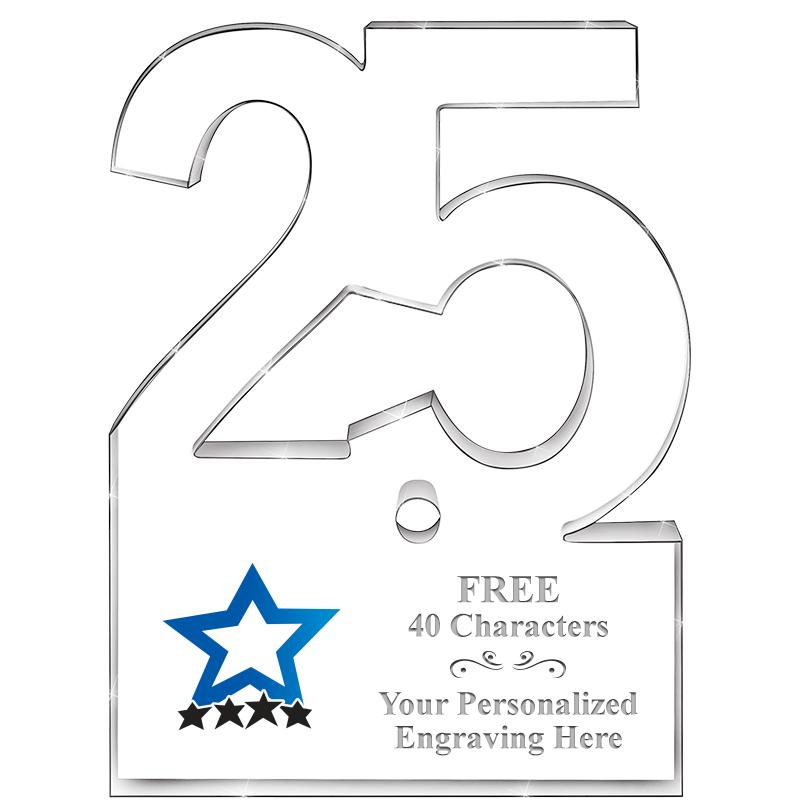 6" 25 YEARS OF SERVICE ACRYLIC