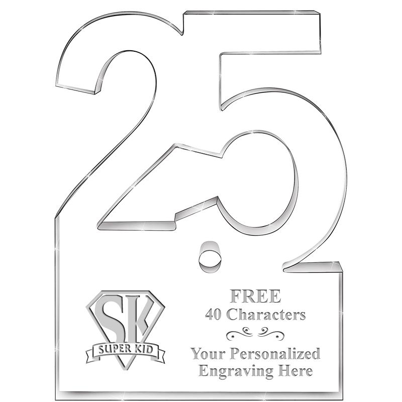 6" 25 YEARS OF SERVICE ACRYLIC