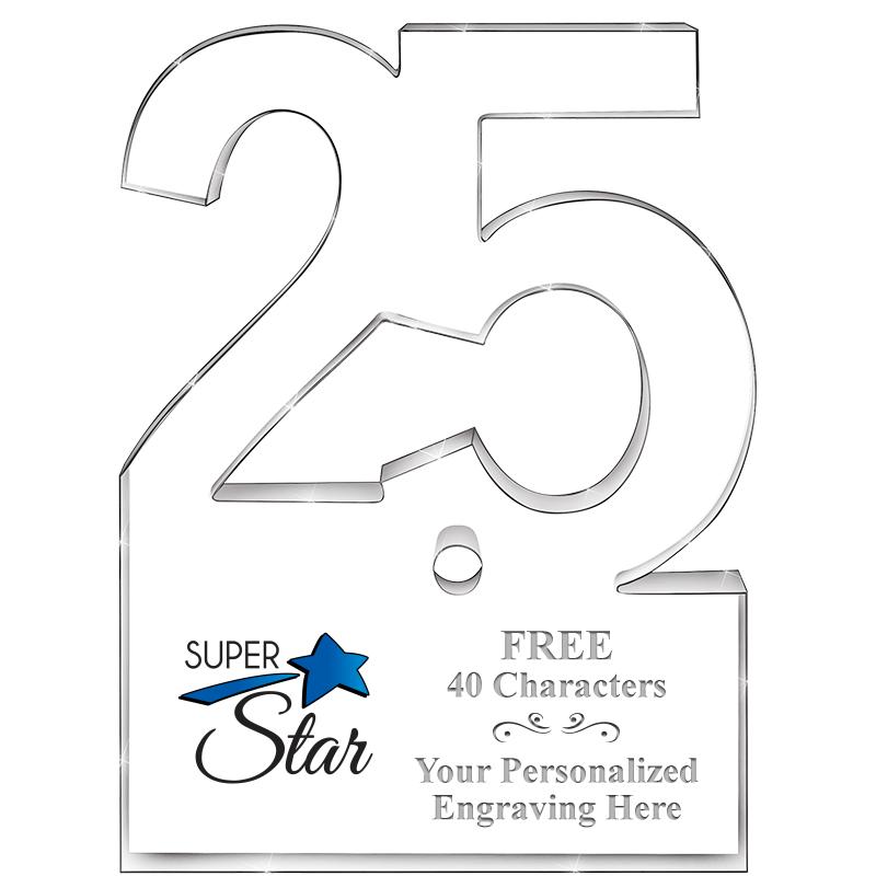 6" 25 YEARS OF SERVICE ACRYLIC