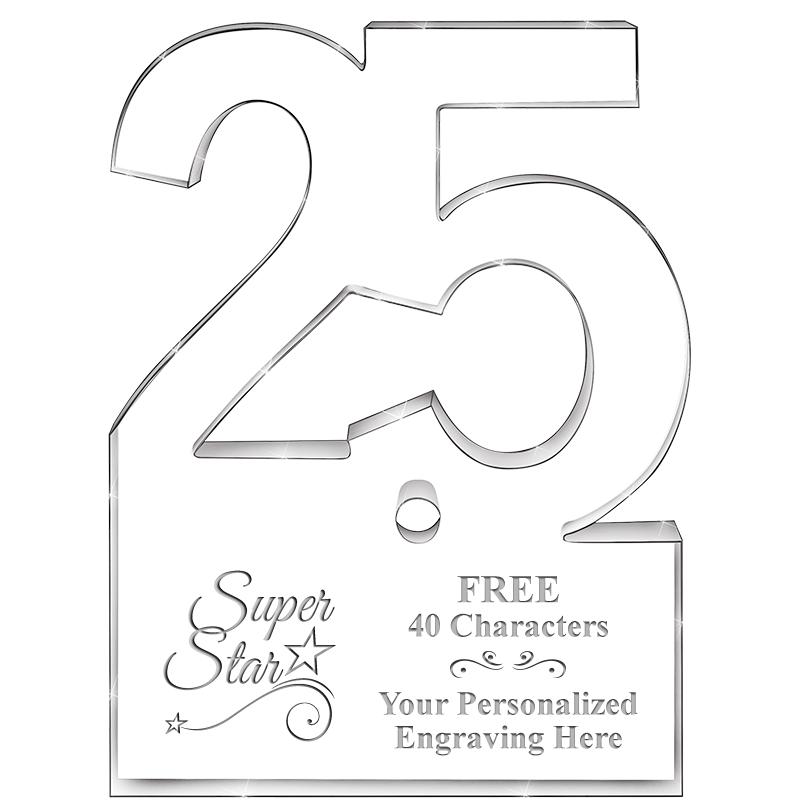 6" 25 YEARS OF SERVICE ACRYLIC