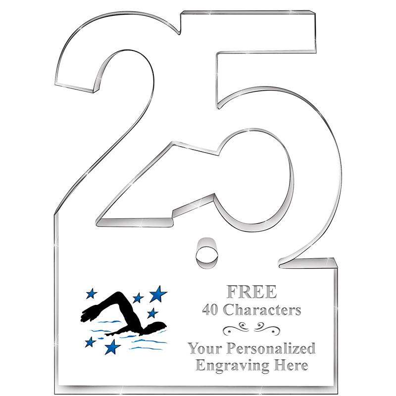 6" 25 YEARS OF SERVICE ACRYLIC