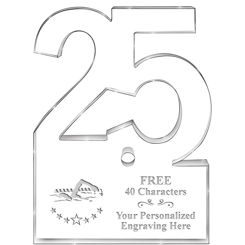 6" 25 YEARS OF SERVICE ACRYLIC