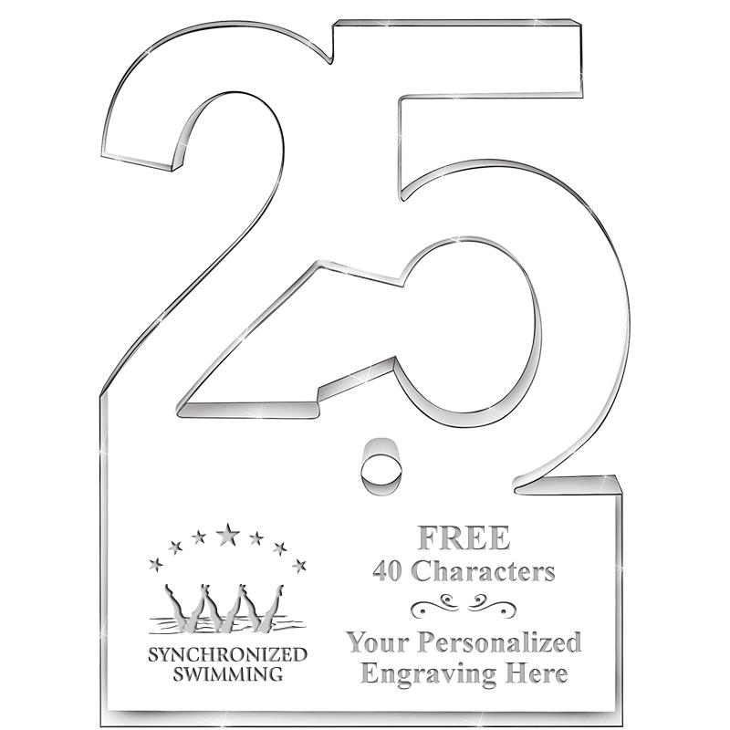 6" 25 YEARS OF SERVICE ACRYLIC