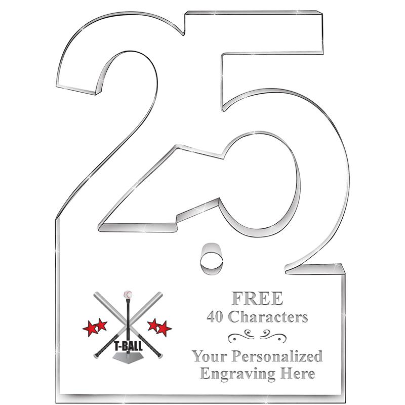 6" 25 YEARS OF SERVICE ACRYLIC