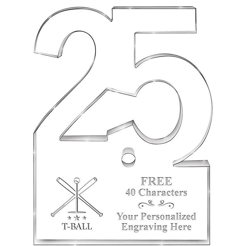 6" 25 YEARS OF SERVICE ACRYLIC