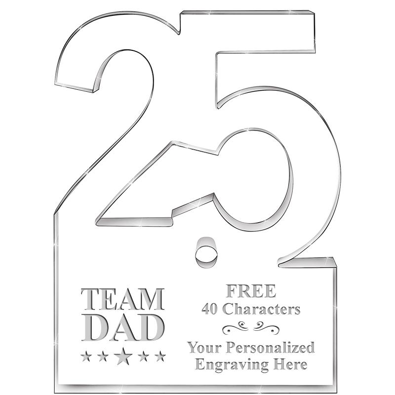 6" 25 YEARS OF SERVICE ACRYLIC