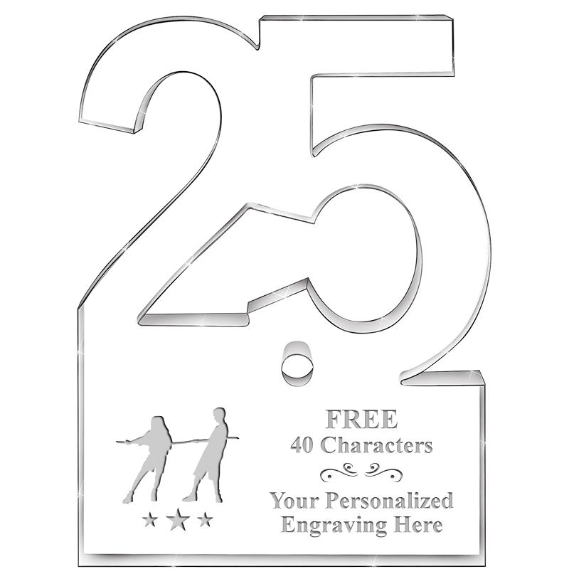 6" 25 YEARS OF SERVICE ACRYLIC