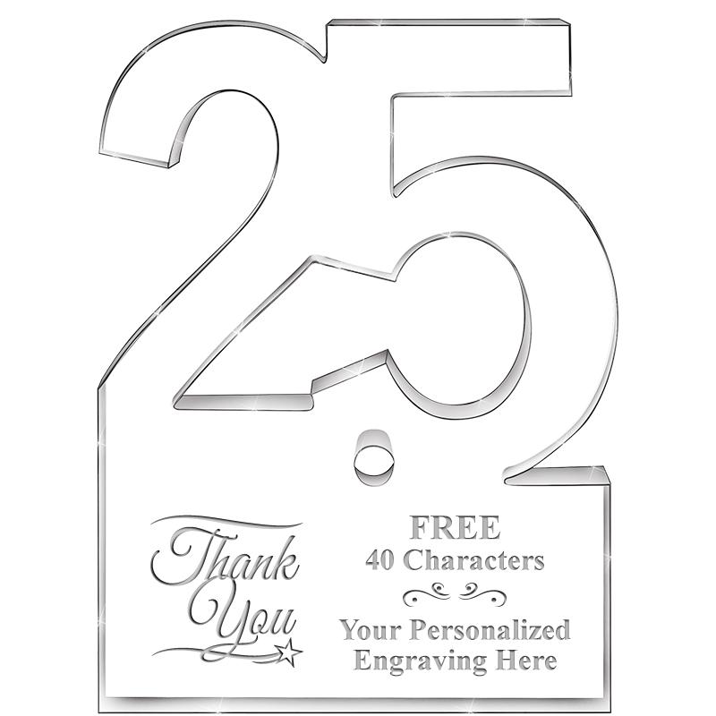 6" 25 YEARS OF SERVICE ACRYLIC