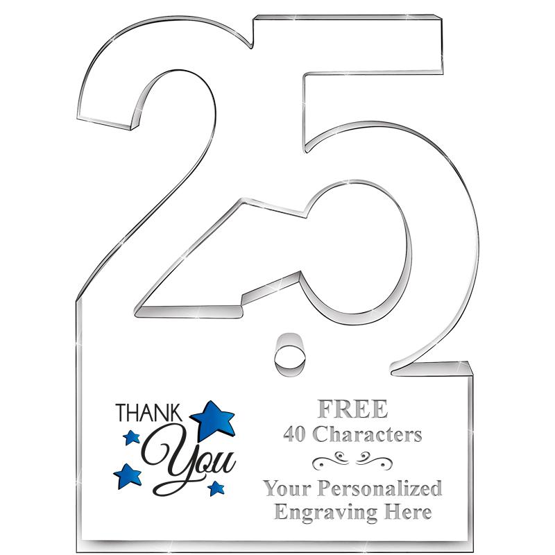 6" 25 YEARS OF SERVICE ACRYLIC