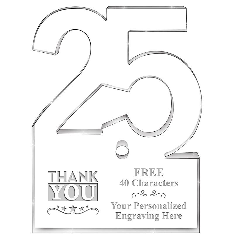 6" 25 YEARS OF SERVICE ACRYLIC