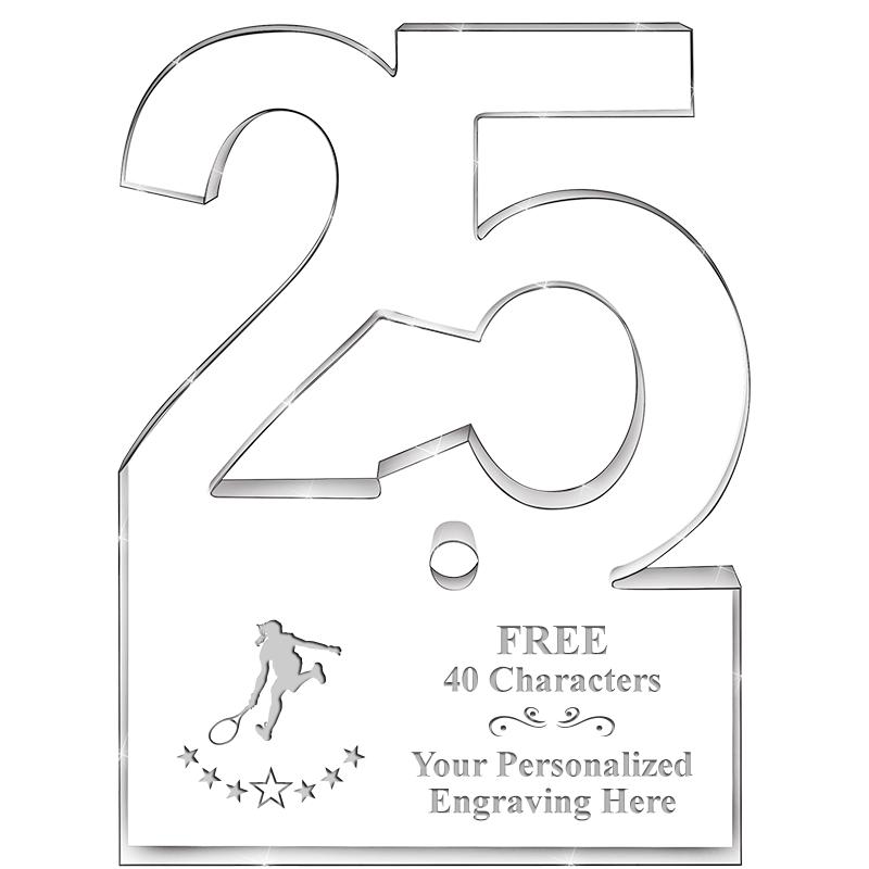 6" 25 YEARS OF SERVICE ACRYLIC