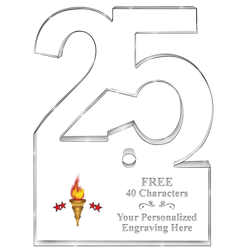 6" 25 YEARS OF SERVICE ACRYLIC