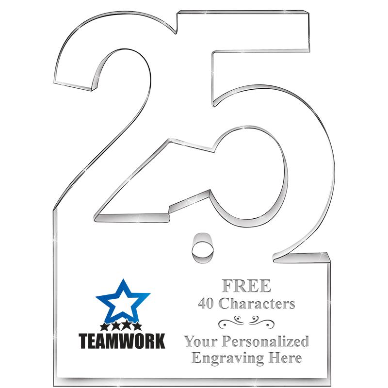 6" 25 YEARS OF SERVICE ACRYLIC