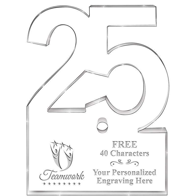 6" 25 YEARS OF SERVICE ACRYLIC