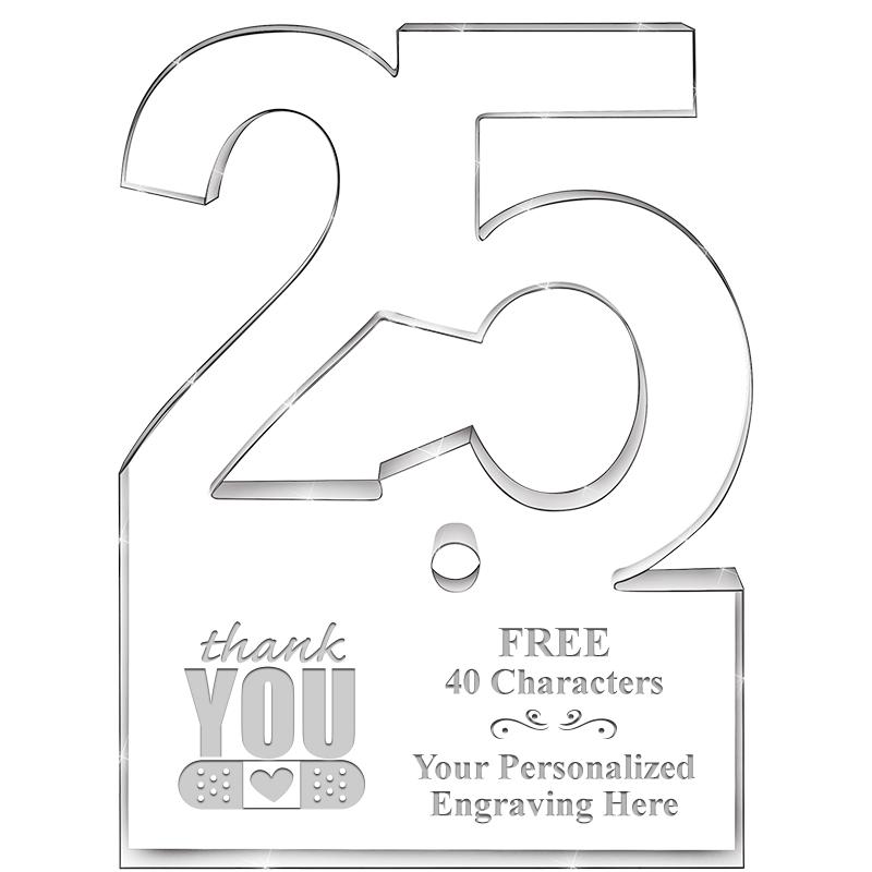 6" 25 YEARS OF SERVICE ACRYLIC