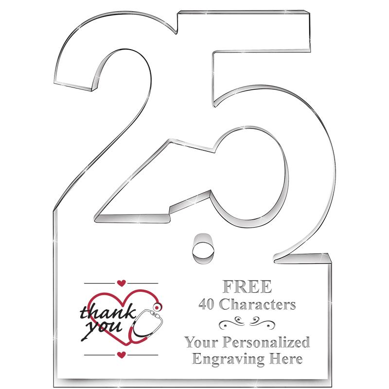 6" 25 YEARS OF SERVICE ACRYLIC