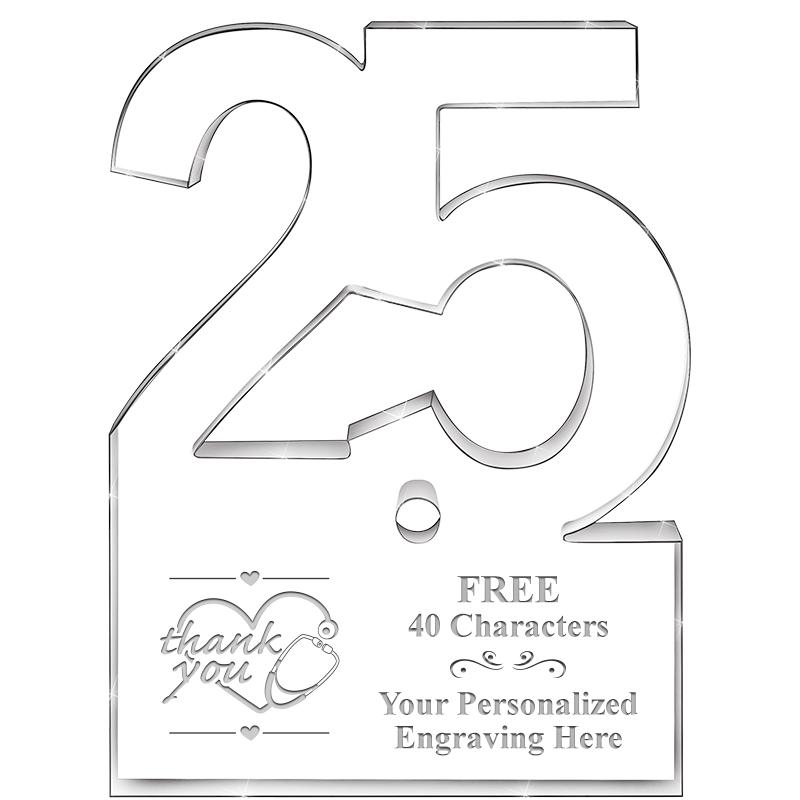 6" 25 YEARS OF SERVICE ACRYLIC