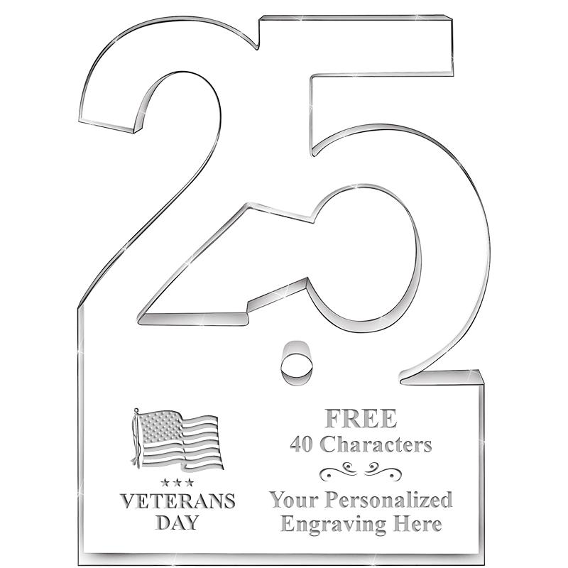 6" 25 YEARS OF SERVICE ACRYLIC