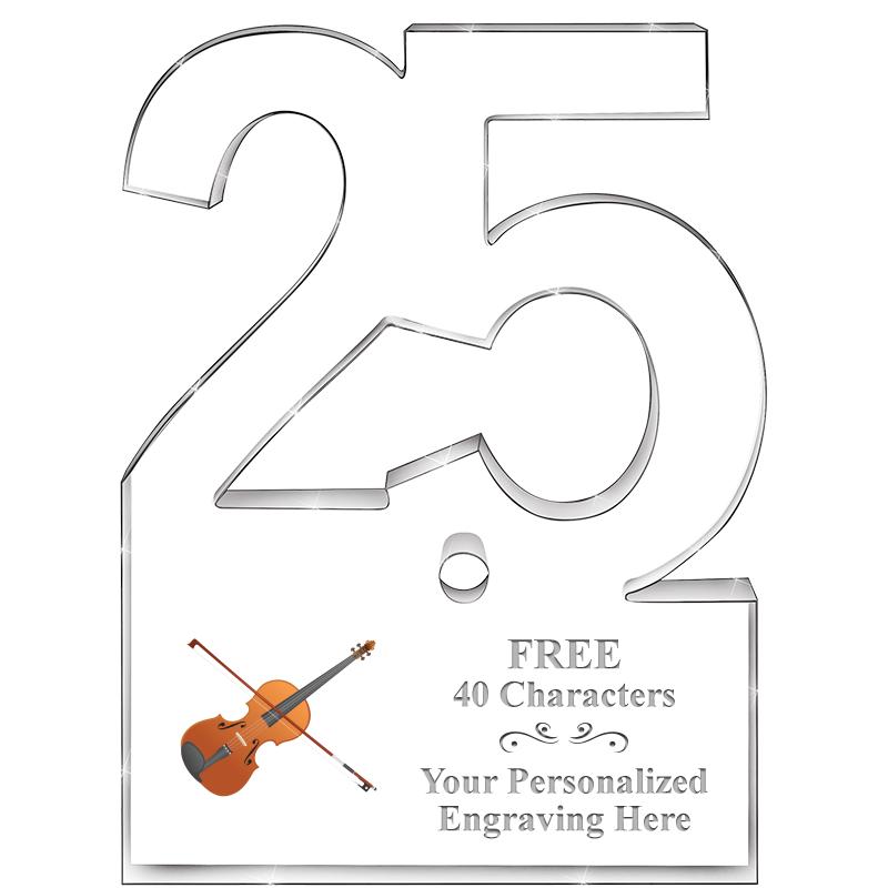 6" 25 YEARS OF SERVICE ACRYLIC