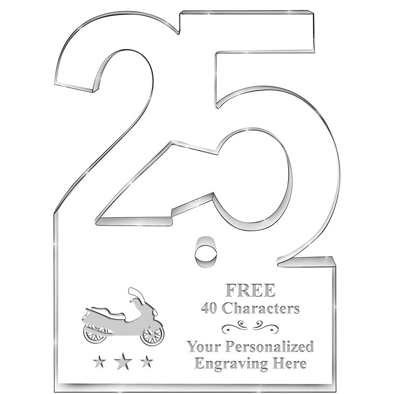 6" 25 YEARS OF SERVICE ACRYLIC