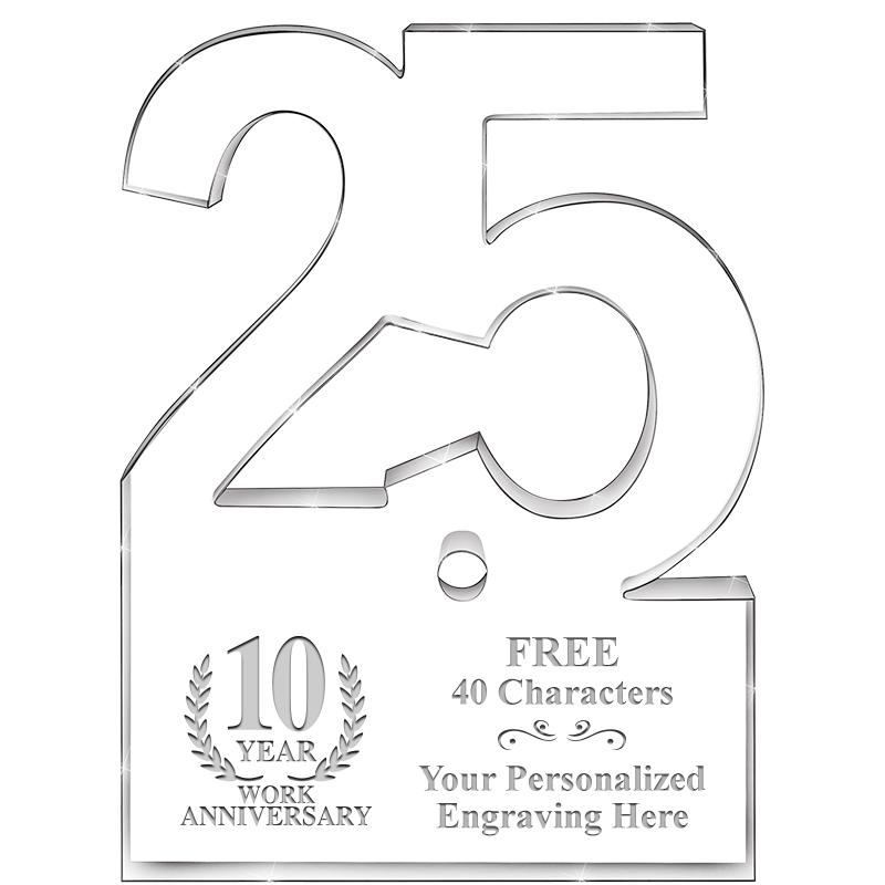 6" 25 YEARS OF SERVICE ACRYLIC