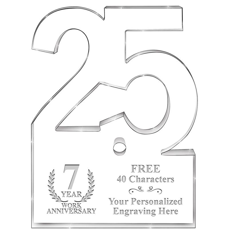 6" 25 YEARS OF SERVICE ACRYLIC