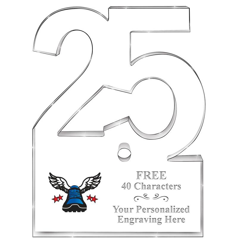 6" 25 YEARS OF SERVICE ACRYLIC