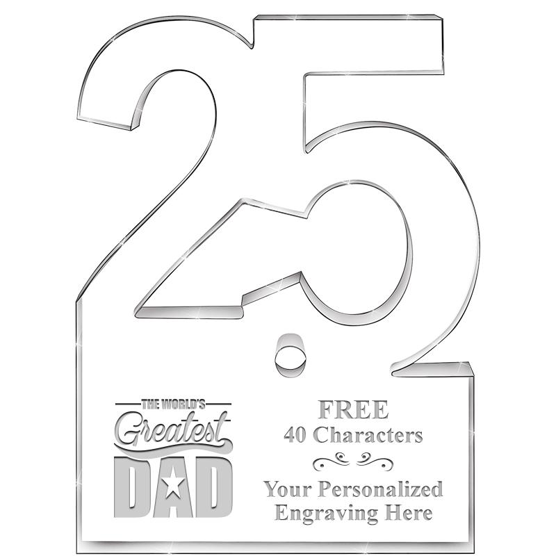 6" 25 YEARS OF SERVICE ACRYLIC