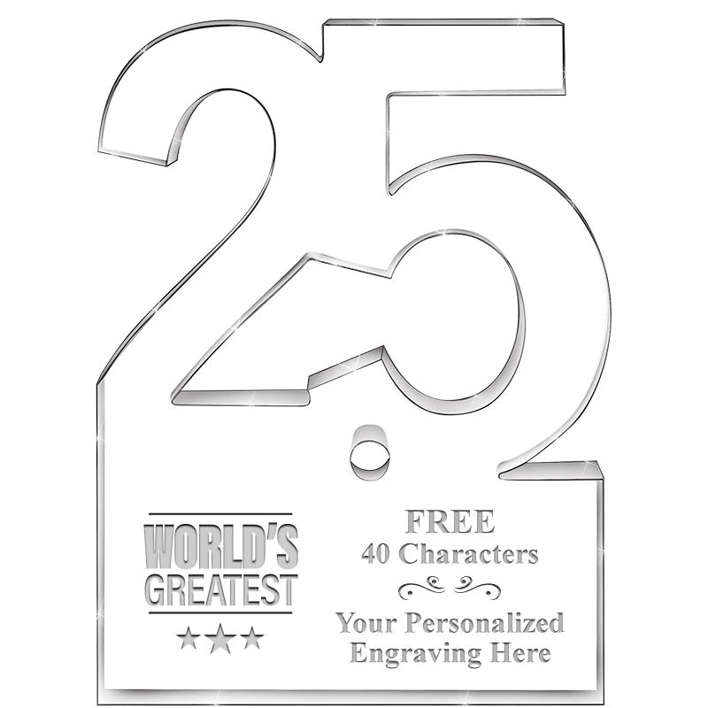 6" 25 YEARS OF SERVICE ACRYLIC