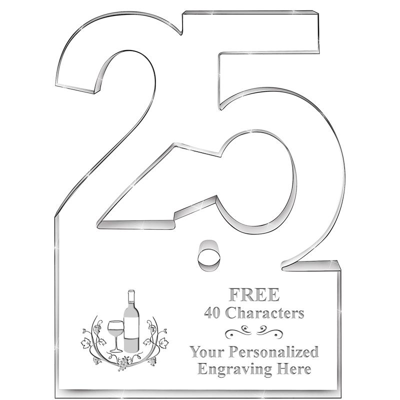 6" 25 YEARS OF SERVICE ACRYLIC