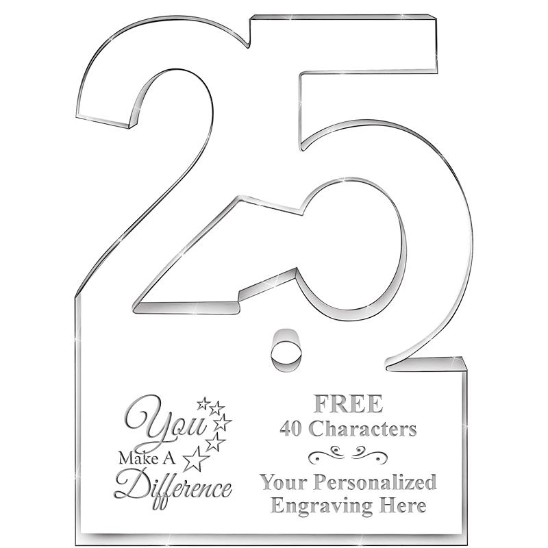 6" 25 YEARS OF SERVICE ACRYLIC