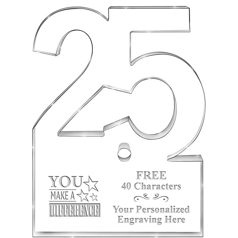 6" 25 YEARS OF SERVICE ACRYLIC