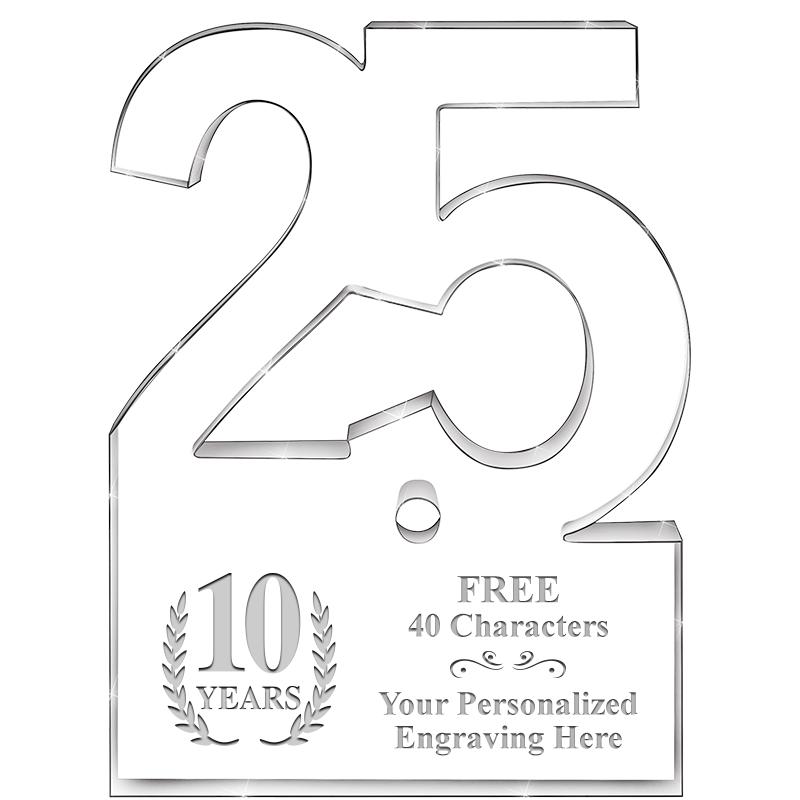 6" 25 YEARS OF SERVICE ACRYLIC