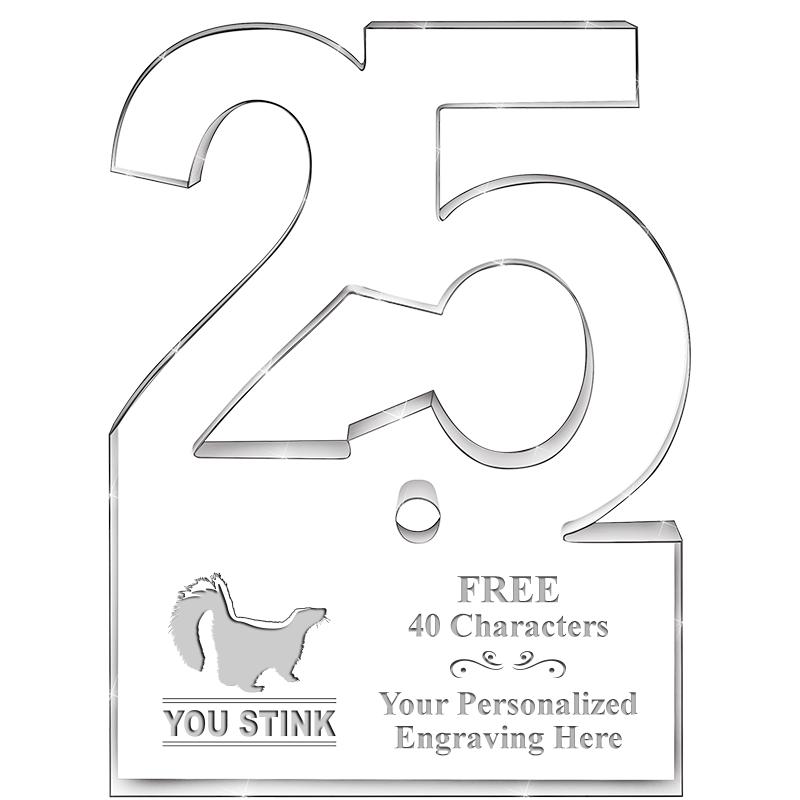 6" 25 YEARS OF SERVICE ACRYLIC