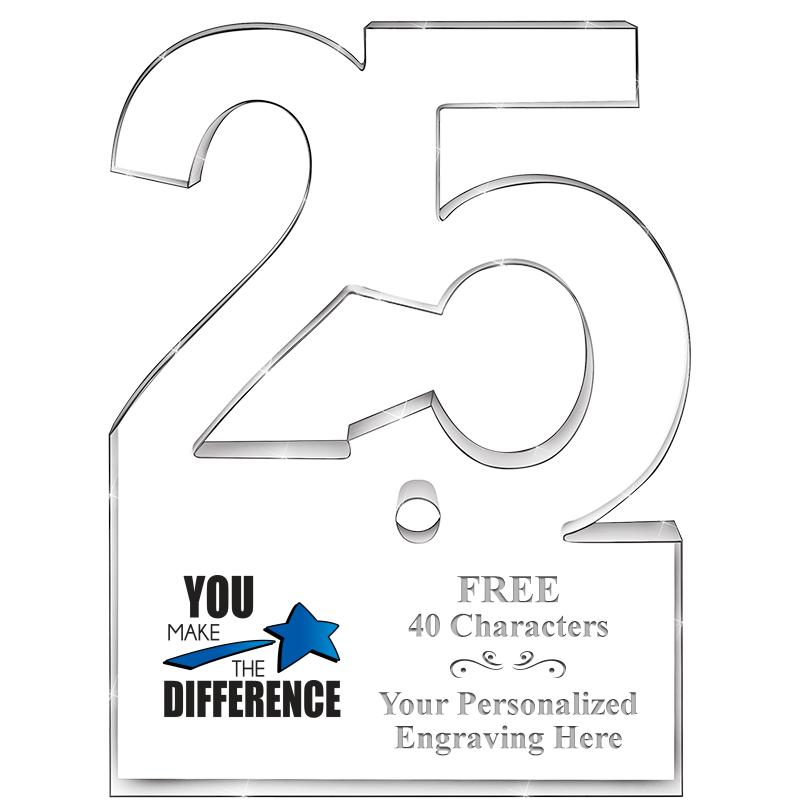 6" 25 YEARS OF SERVICE ACRYLIC