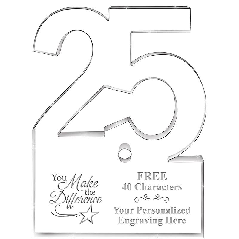 6" 25 YEARS OF SERVICE ACRYLIC