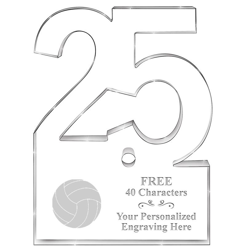 6" 25 YEARS OF SERVICE ACRYLIC