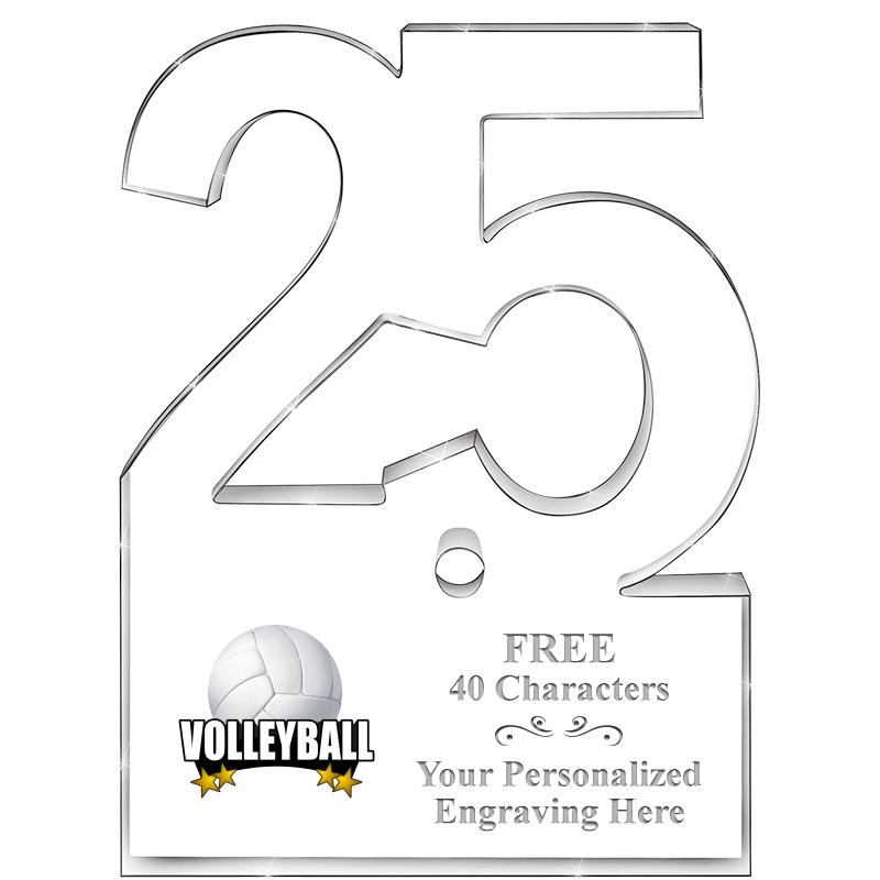 6" 25 YEARS OF SERVICE ACRYLIC