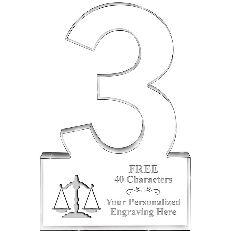 6" 3 YEARS OF SERVICE ACRYLIC