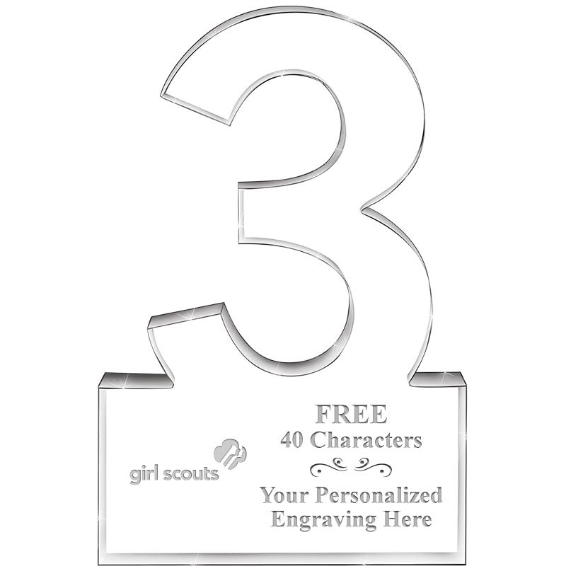 6" 3 YEARS OF SERVICE ACRYLIC