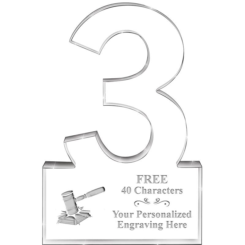 6" 3 YEARS OF SERVICE ACRYLIC