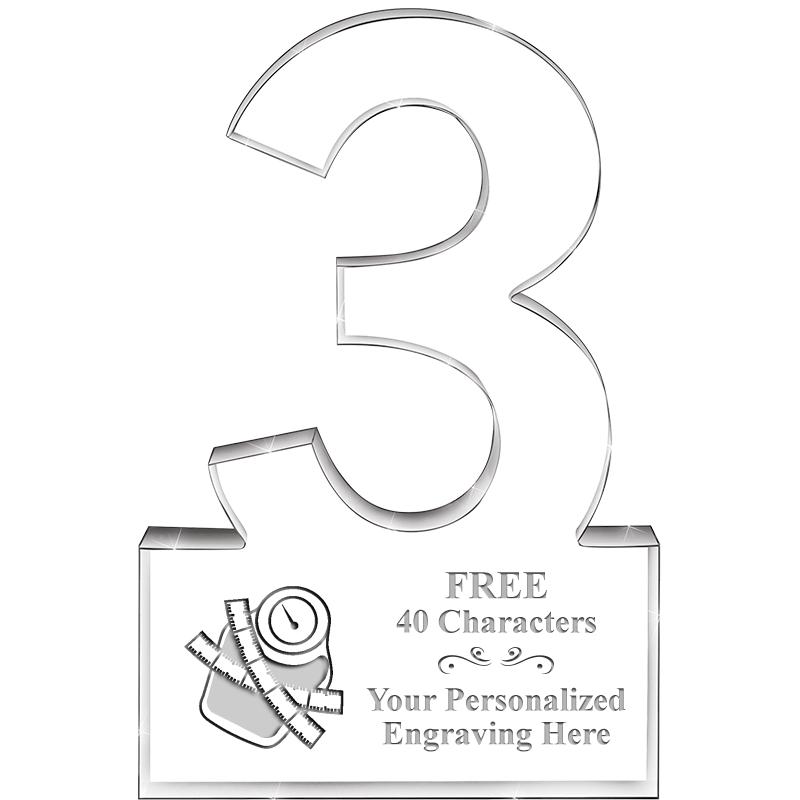 6" 3 YEARS OF SERVICE ACRYLIC