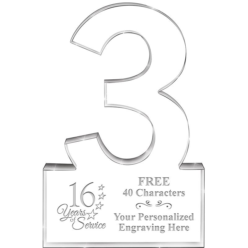 6" 3 YEARS OF SERVICE ACRYLIC